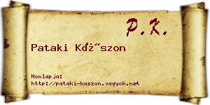 Pataki Kászon névjegykártya